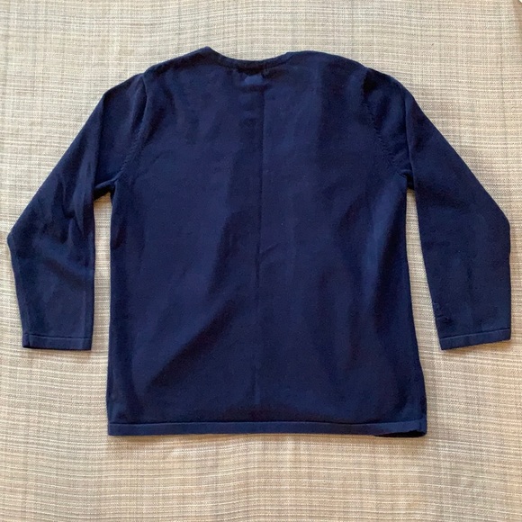 Eddie Bauer Navy Blue Cardigan Sweater Women’s size Small- Dressy layer- Floral - Picture 9 of 14